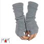 Preview: Manymonths Fingerlose Handschuhe Merinowolle Platinum Grey
